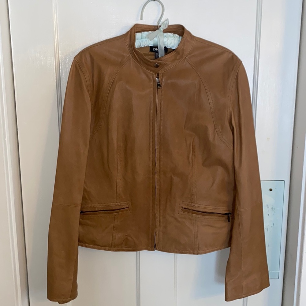 Vintage Donna Karan NY Designer Italian Leather Jacket As New Sz M/L LAST ☎️